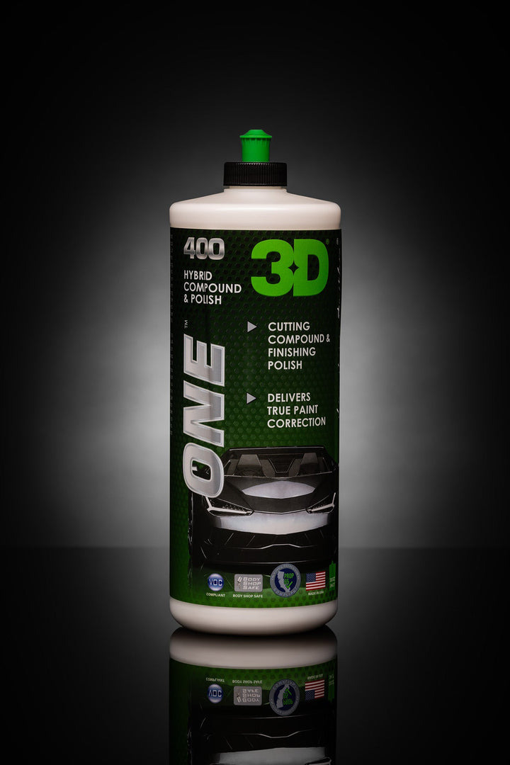 Снимка на 3D 3D ONE Hybrid Compound 400 - Едностъпкова хибридна паста - 1 л 3D ONE Hybrid Compound 400 е хибридна полираща паста, съчетаваща агресивно рязане и фин финиш в един продукт.