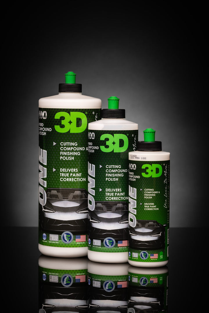 Снимка на 3D 3D ONE Hybrid Compound 400 - Едностъпкова хибридна паста - 3D ONE Hybrid Compound 400 е хибридна полираща паста, съчетаваща агресивно рязане и фин финиш в един продукт. - комбо