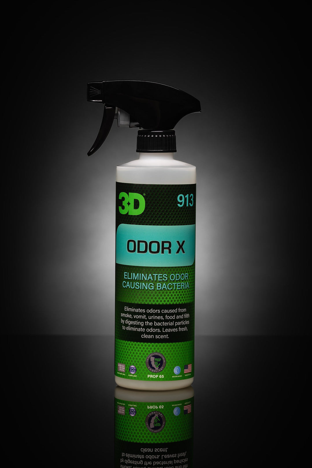 Снимка на 3D 3D Odor X - Спрей за премахване на неприятни миризми 3D Odor X е мощен неутрализатор на нежелани миризми за автомобили, който не само че премахва лошите аромати, а ги унищожава трайно вместо да ги прикрива.